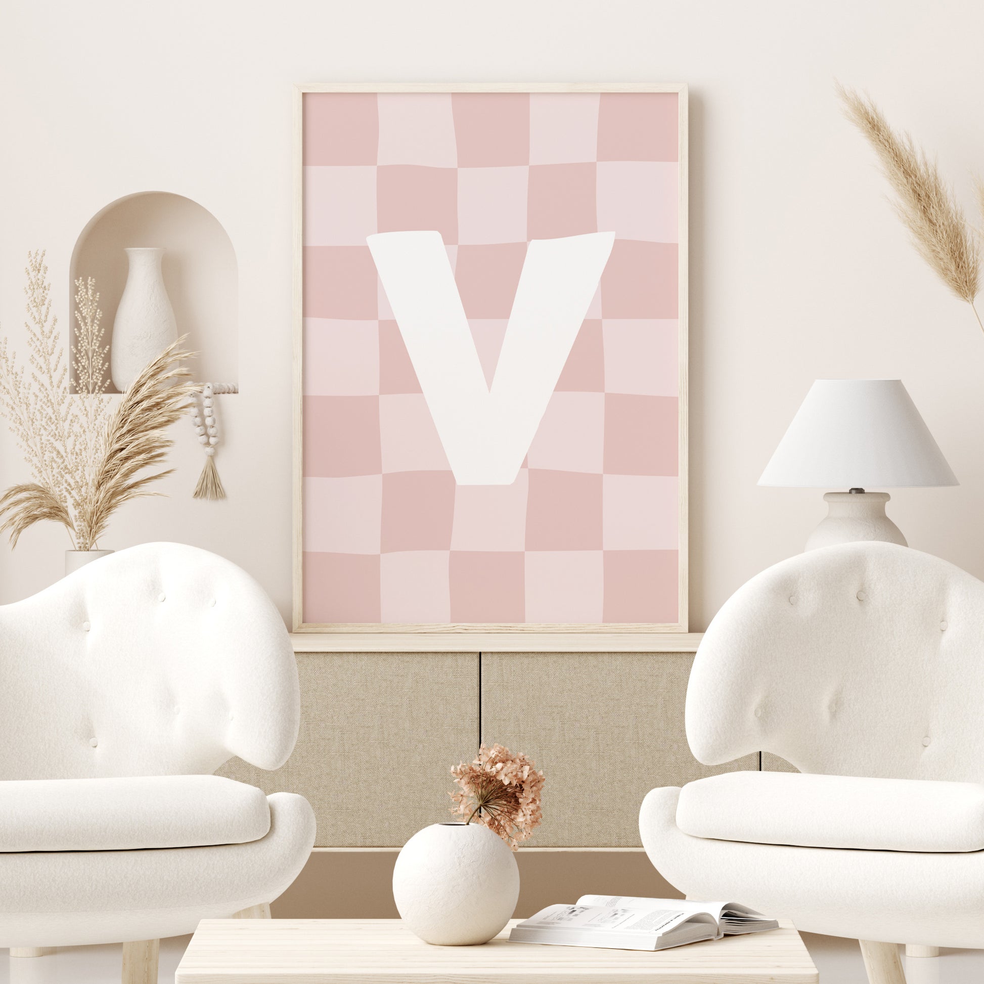Checkered-Letters-Alphabet-Poster-Print-Letter-V-in-Blush