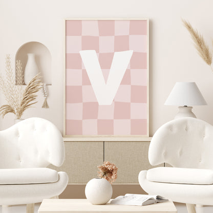 Checkered-Letters-Alphabet-Poster-Print-Letter-V-in-Blush