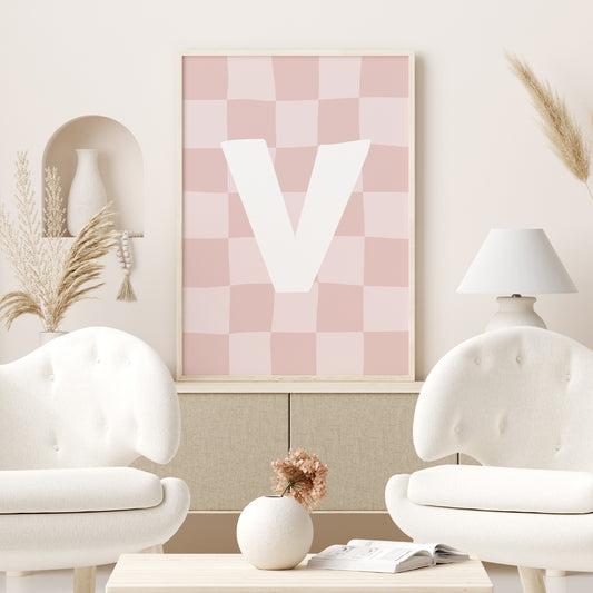 Checkered-Letters-Alphabet-Poster-Print-Letter-V-in-Blush