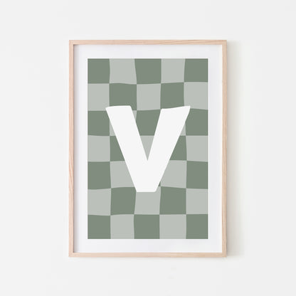 Checkered-Letters-Alphabet-Poster-Print-Letter-V-in-Eucalyptus