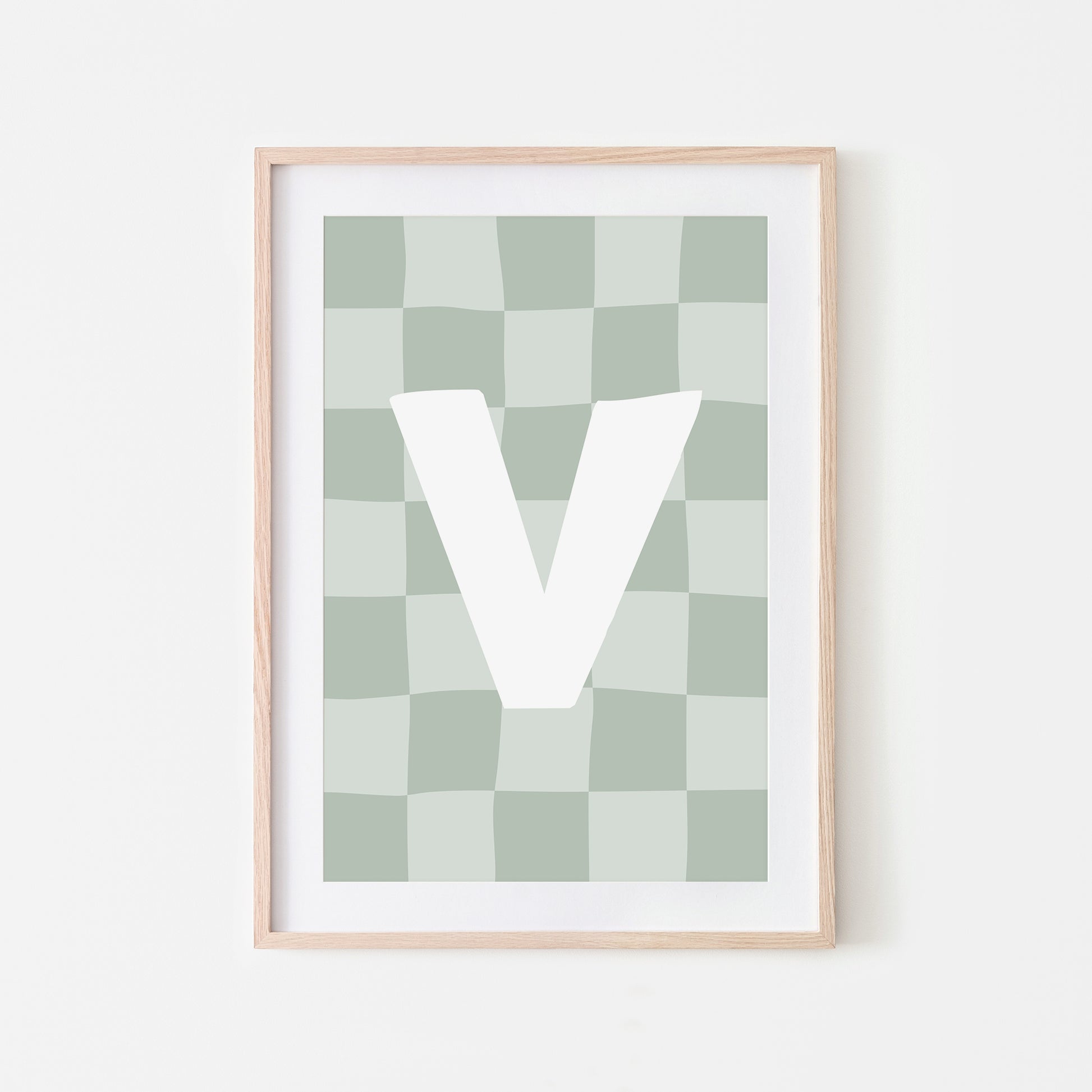 Checkered-Letters-Alphabet-Poster-Print-Letter-V-in-Mist
