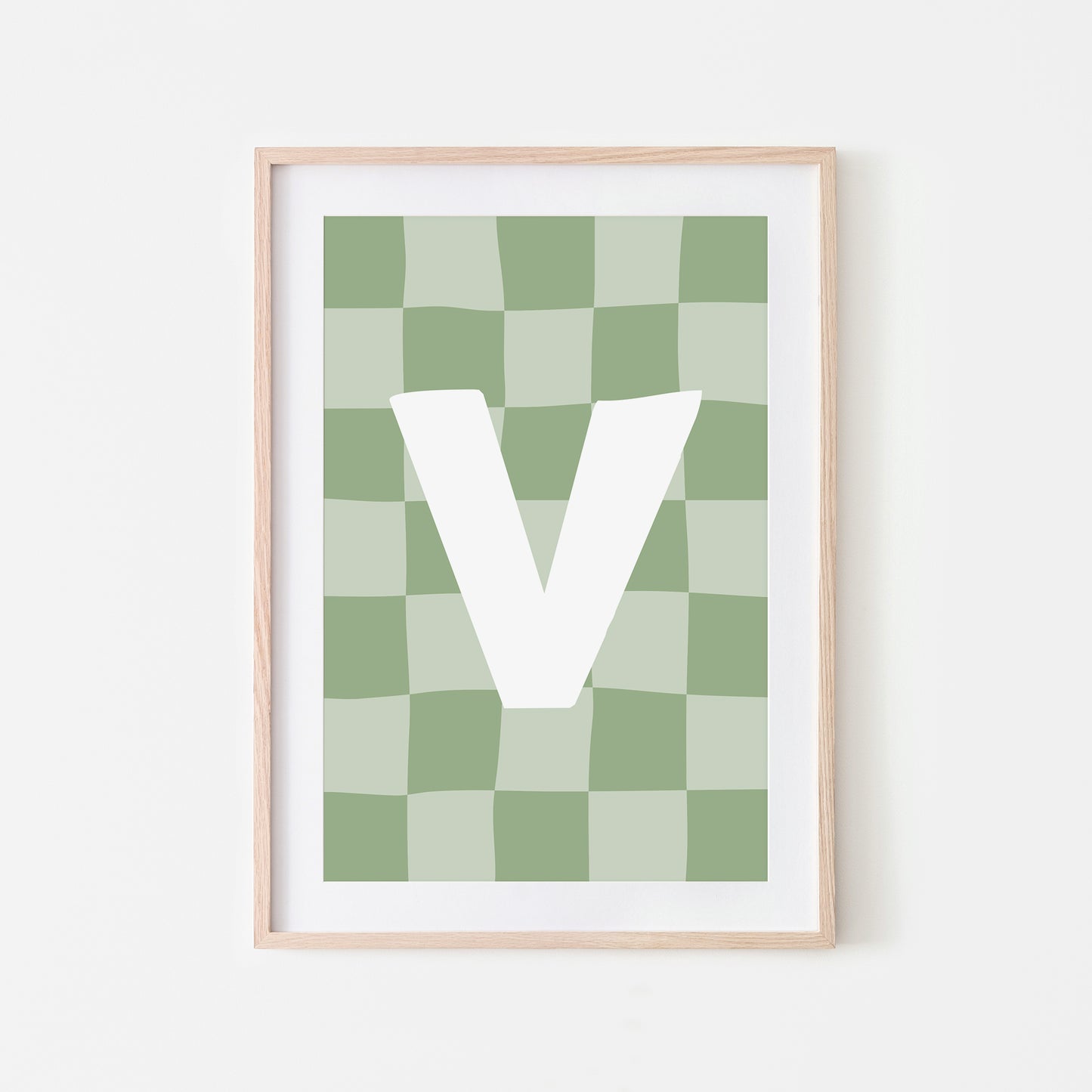 Checkered-Letters-Alphabet-Poster-Print-Letter-V-in-Sage