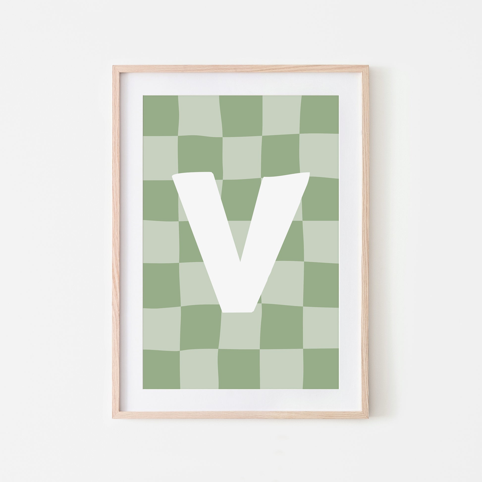 Checkered-Letters-Alphabet-Poster-Print-Letter-V-in-Sage