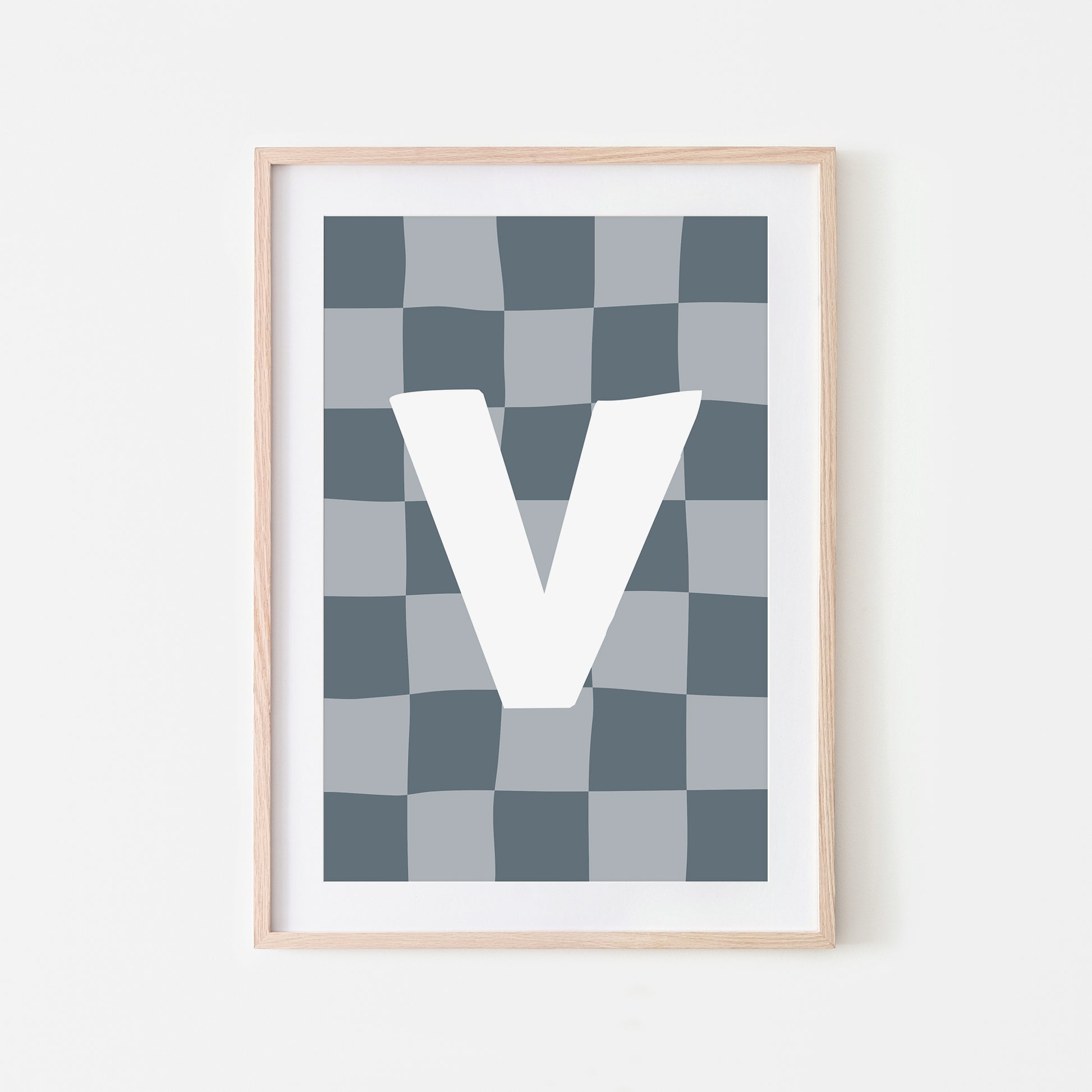 Checkered-Letters-Alphabet-Poster-Print-Letter-V-in-Sky