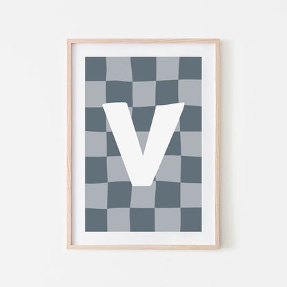 Checkered-Letters-Alphabet-Poster-Print-Letter-V-in-Sky