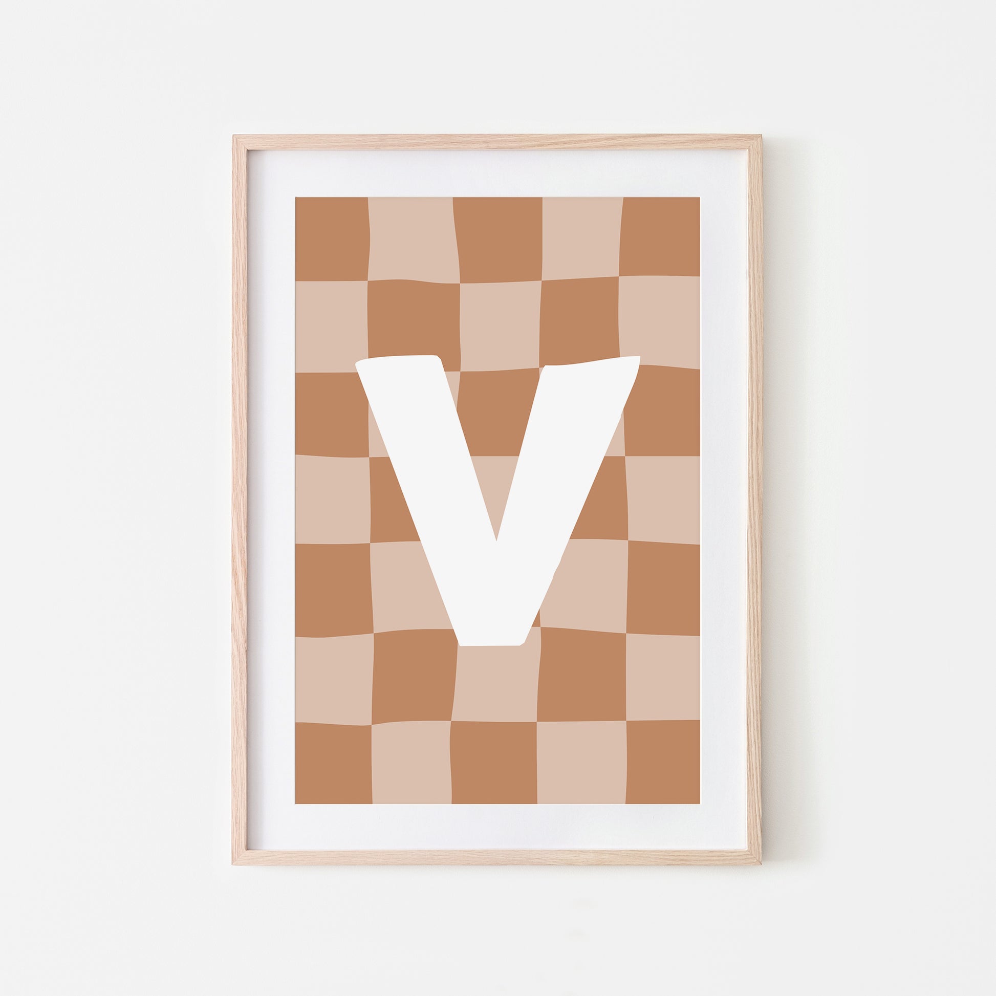 Checkered-Letters-Alphabet-Poster-Print-Letter-V-in-Tan