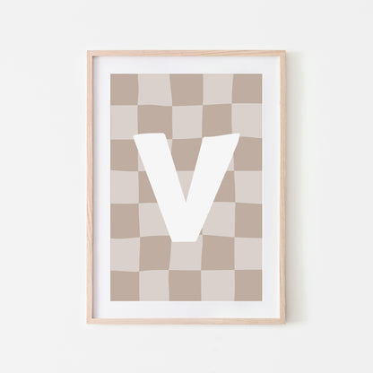 Checkered-Letters-Alphabet-Poster-Print-Letter-V-in-Truffle