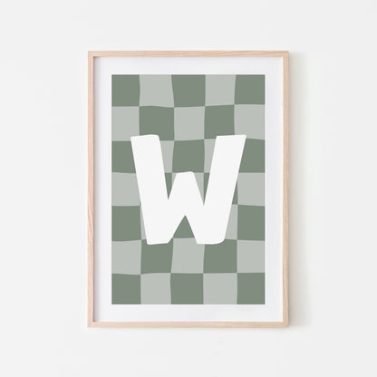 Checkered-Letters-Alphabet-Poster-Print-Letter-W-in-Eucalyptus