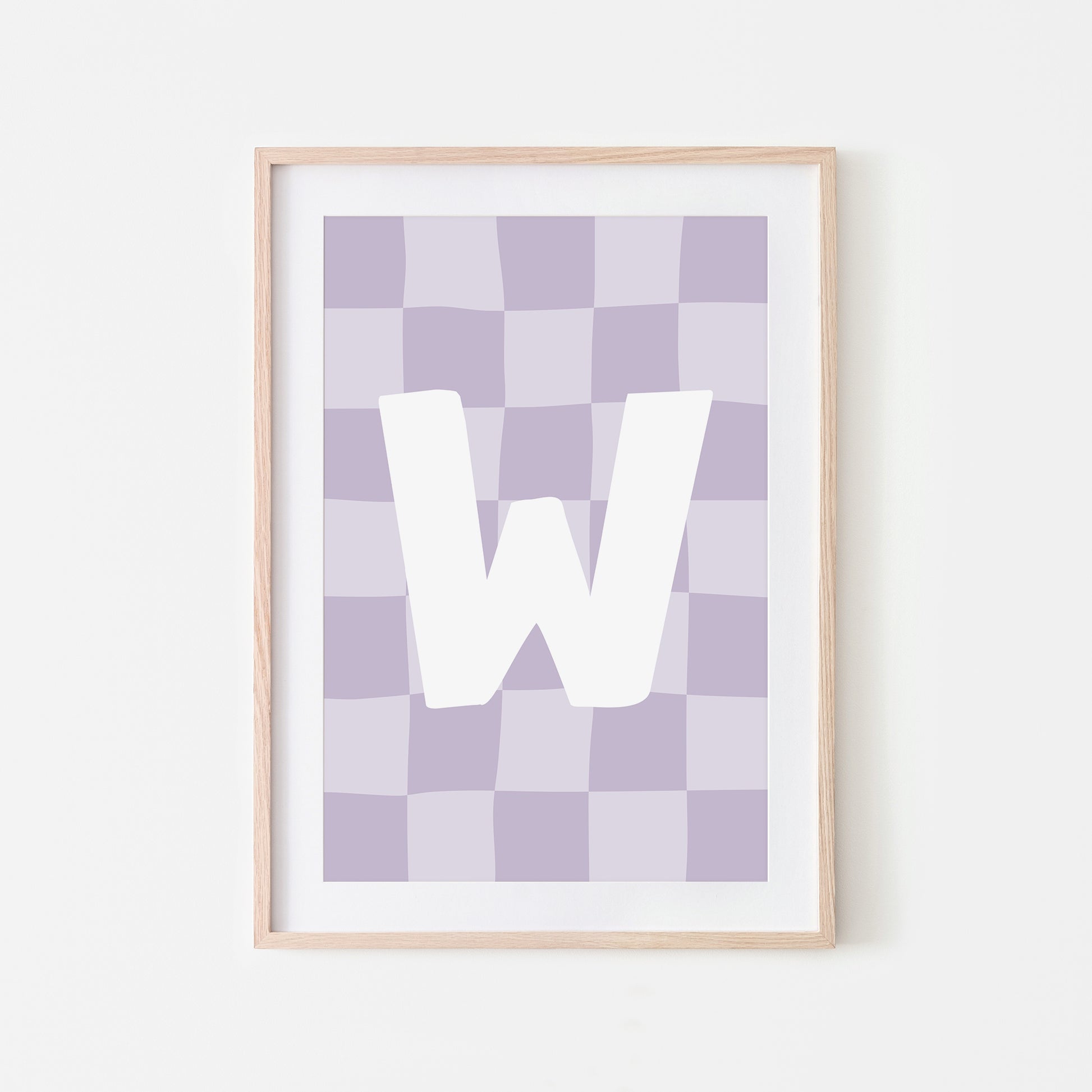 Checkered-Letters-Alphabet-Poster-Print-Letter-W-in-Lavender