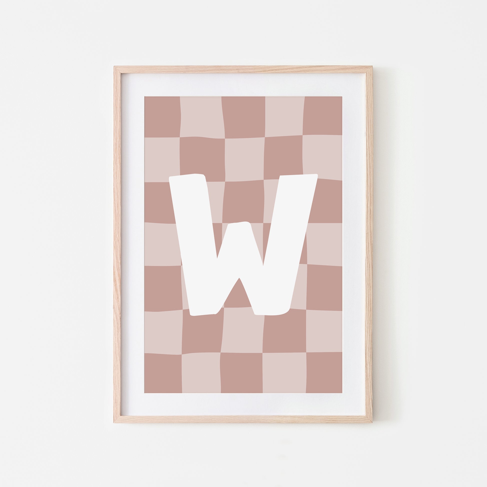 Checkered-Letters-Alphabet-Poster-Print-Letter-W-in-Rose