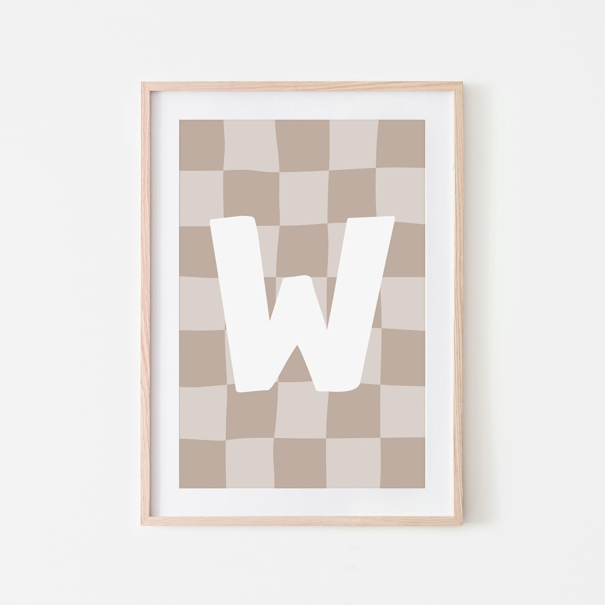 Checkered-Letters-Alphabet-Poster-Print-Letter-W-in-Truffle