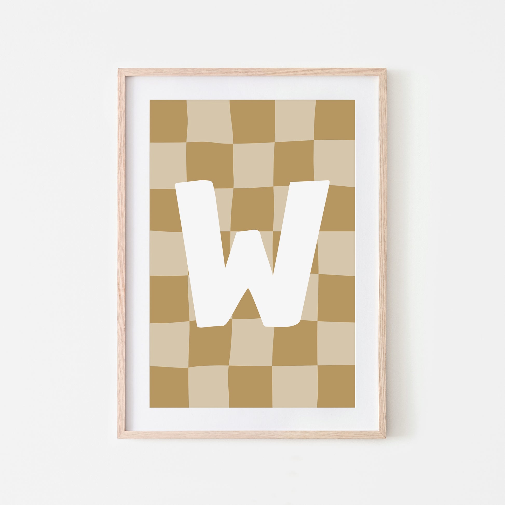 Checkered-Letters-Alphabet-Poster-Print-Letter-W-in-Wheat