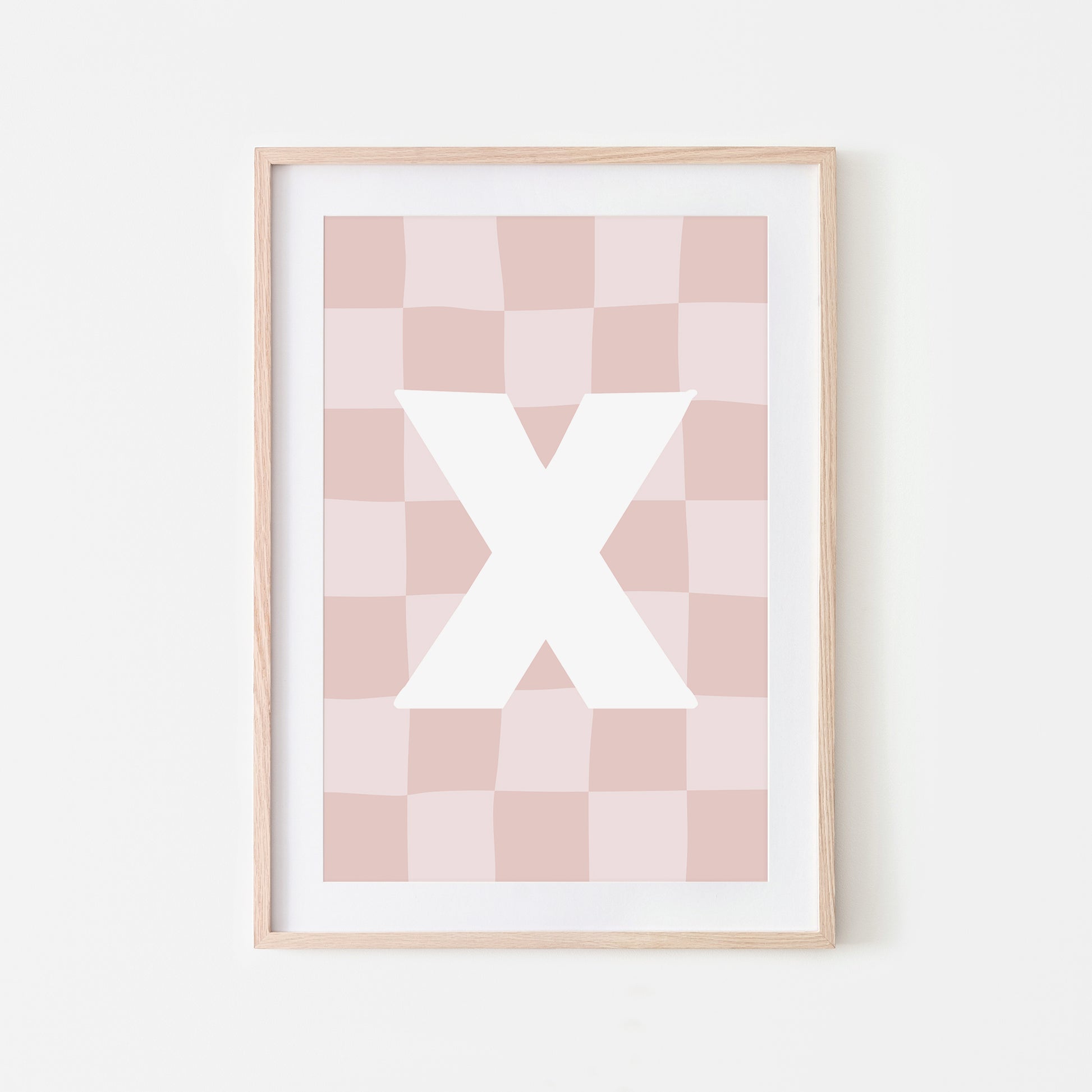 Checkered-Letters-Alphabet-Poster-Print-Letter-X-in-Blush