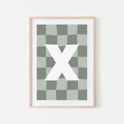 Checkered-Letters-Alphabet-Poster-Print-Letter-X-in-Eucalyptus