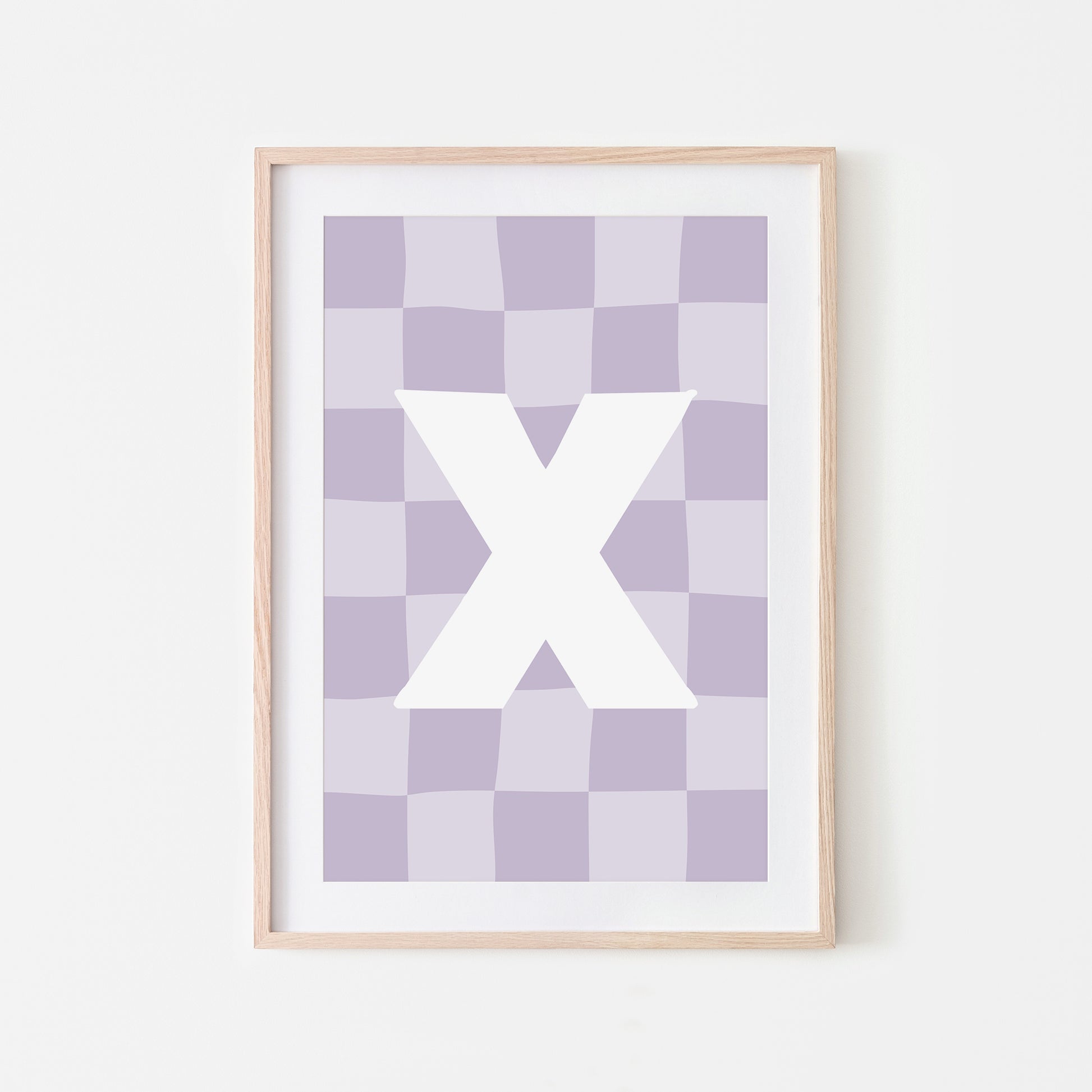 Checkered-Letters-Alphabet-Poster-Print-Letter-X-in-Lavender