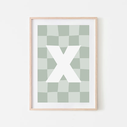 Checkered-Letters-Alphabet-Poster-Print-Letter-X-in-Mist