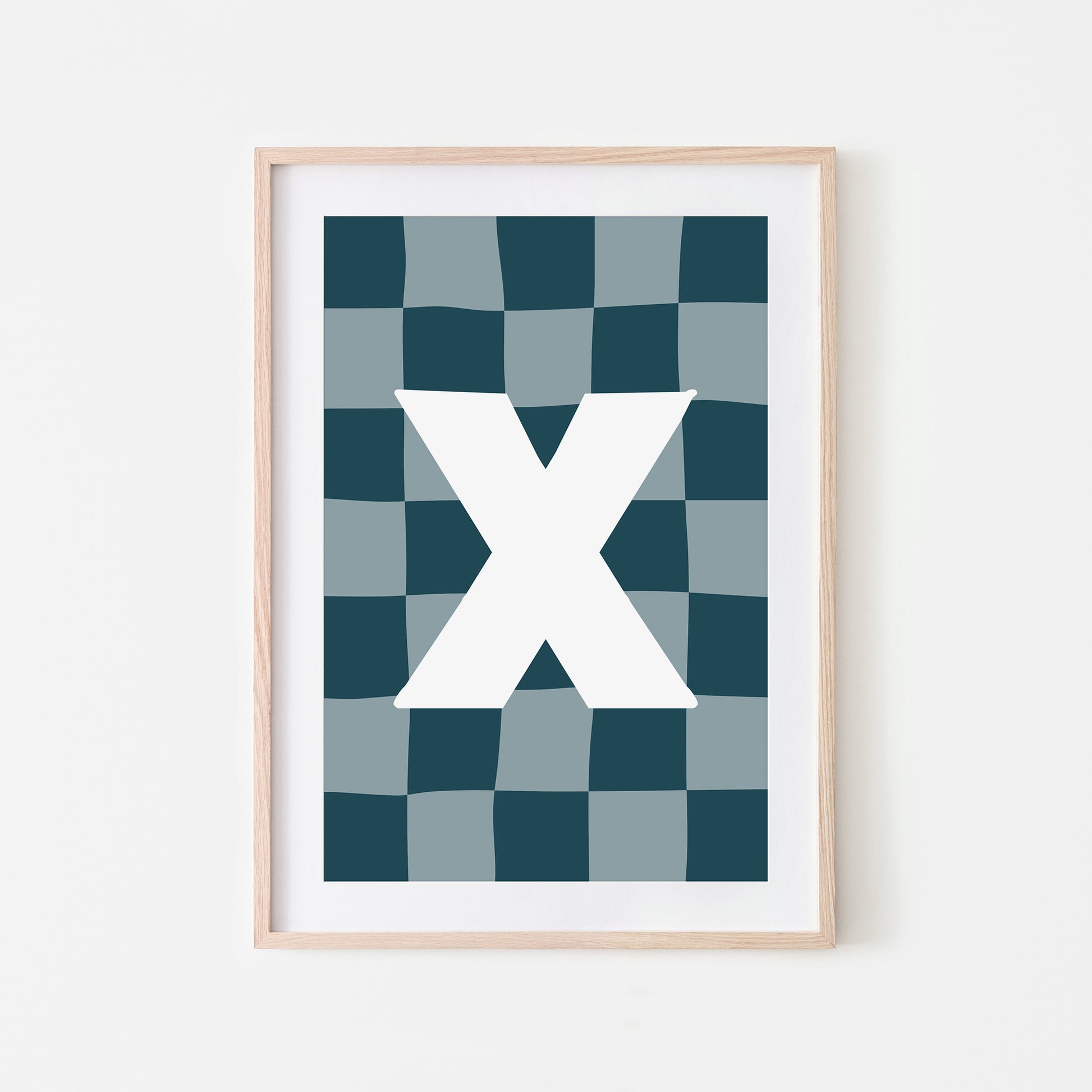 Checkered-Letters-Alphabet-Poster-Print-Letter-X-in-Navy