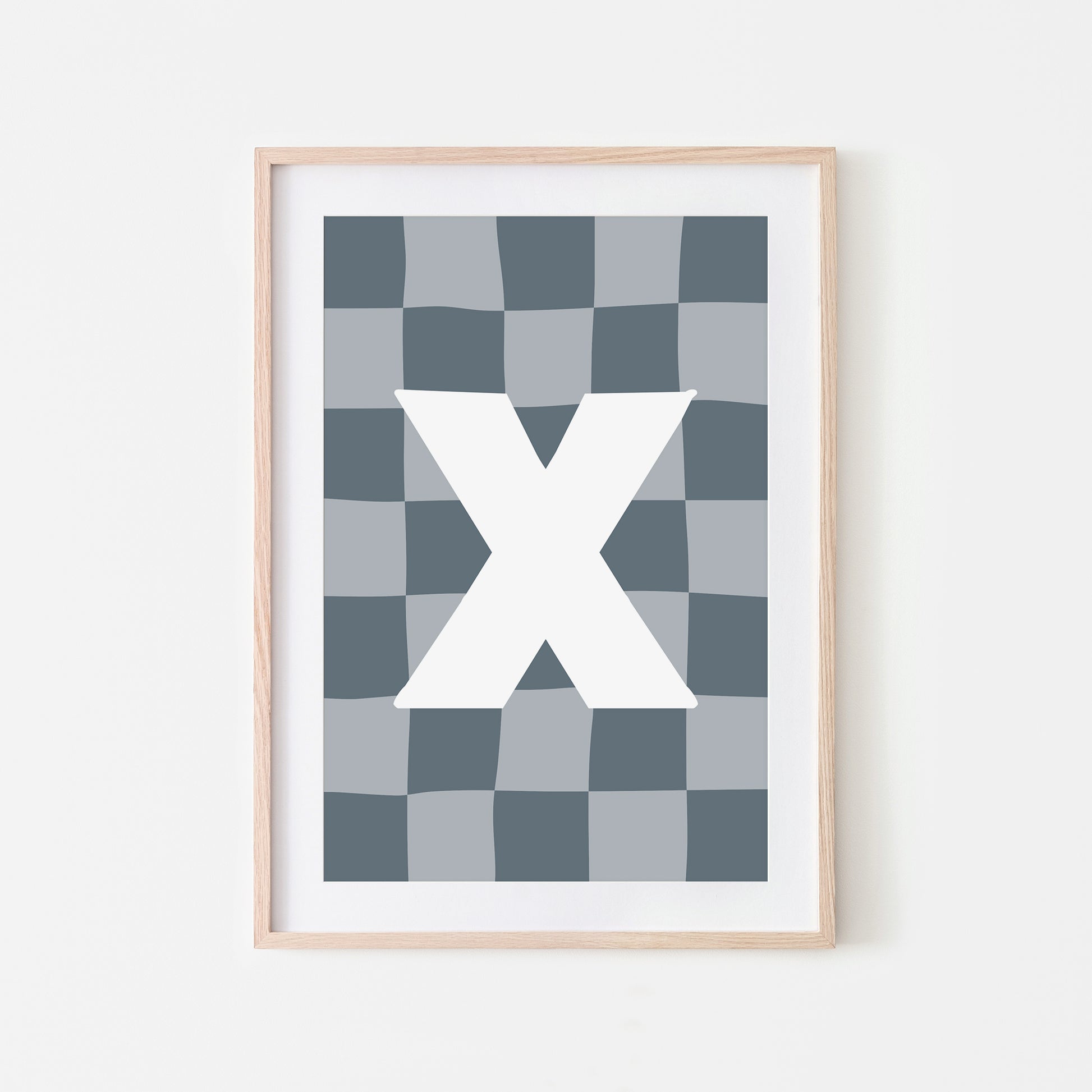 Checkered-Letters-Alphabet-Poster-Print-Letter-X-in-Sky