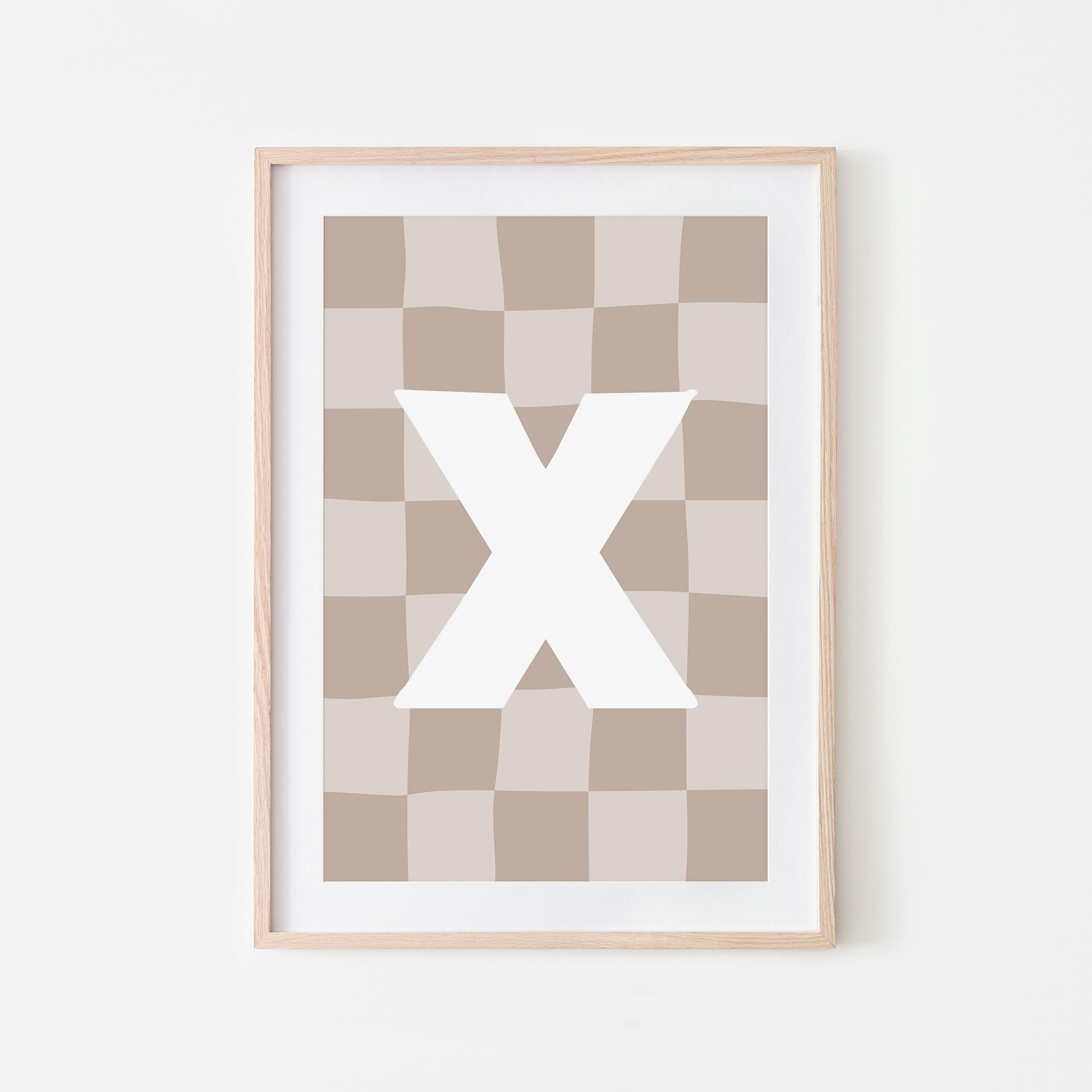 Checkered-Letters-Alphabet-Poster-Print-Letter-X-in-Truffle