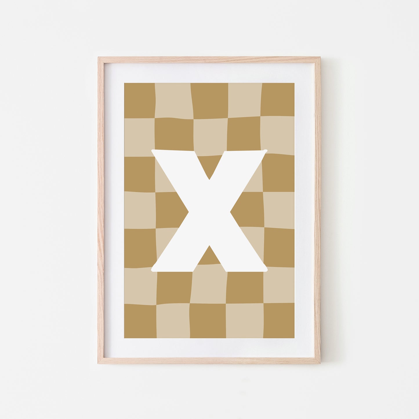 Checkered-Letters-Alphabet-Poster-Print-Letter-X-in-Wheat