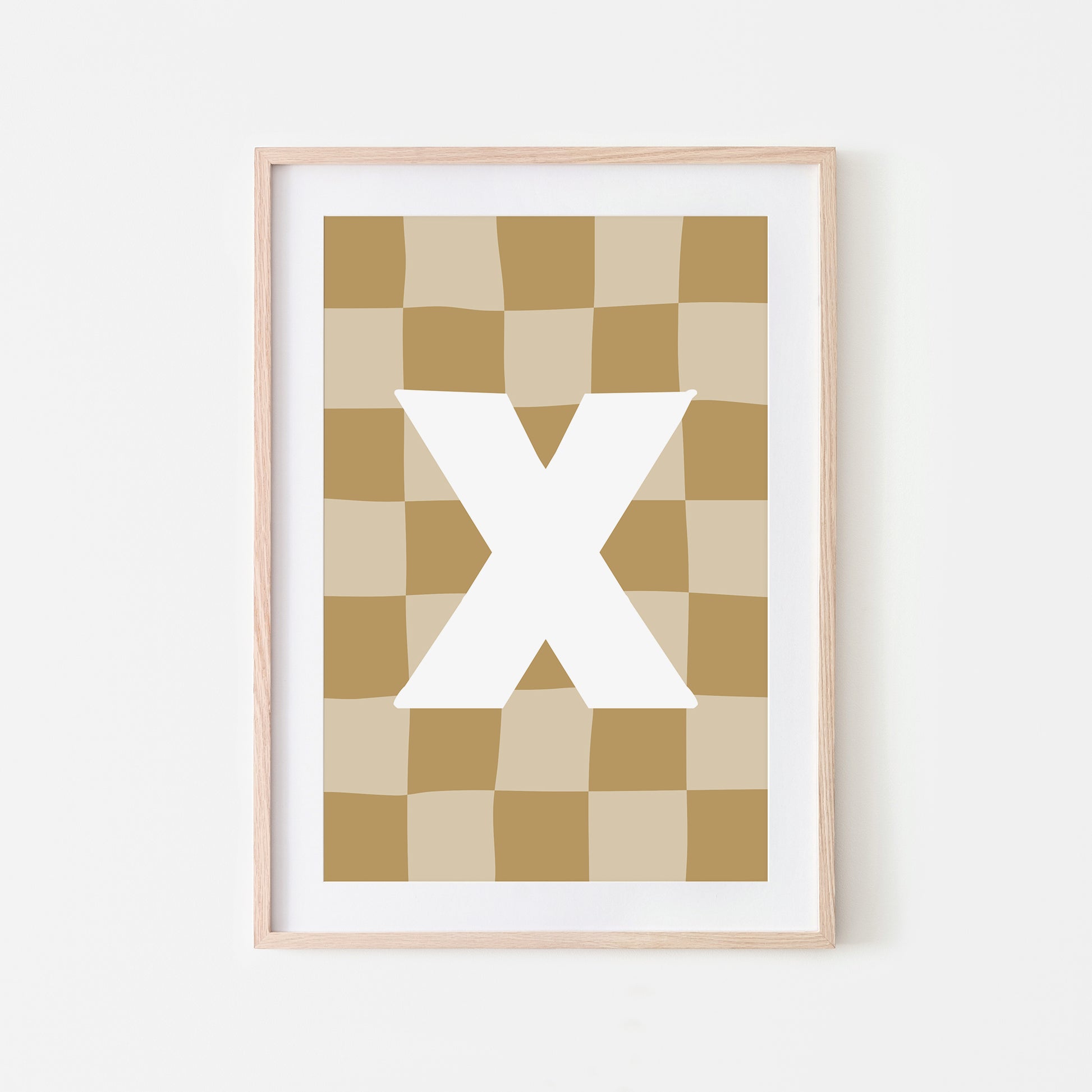 Checkered-Letters-Alphabet-Poster-Print-Letter-X-in-Wheat