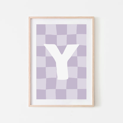 Checkered-Letters-Alphabet-Poster-Print-Letter-Y-in-Lavender