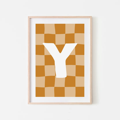 Checkered-Letters-Alphabet-Poster-Print-Letter-Y-in-Mustard