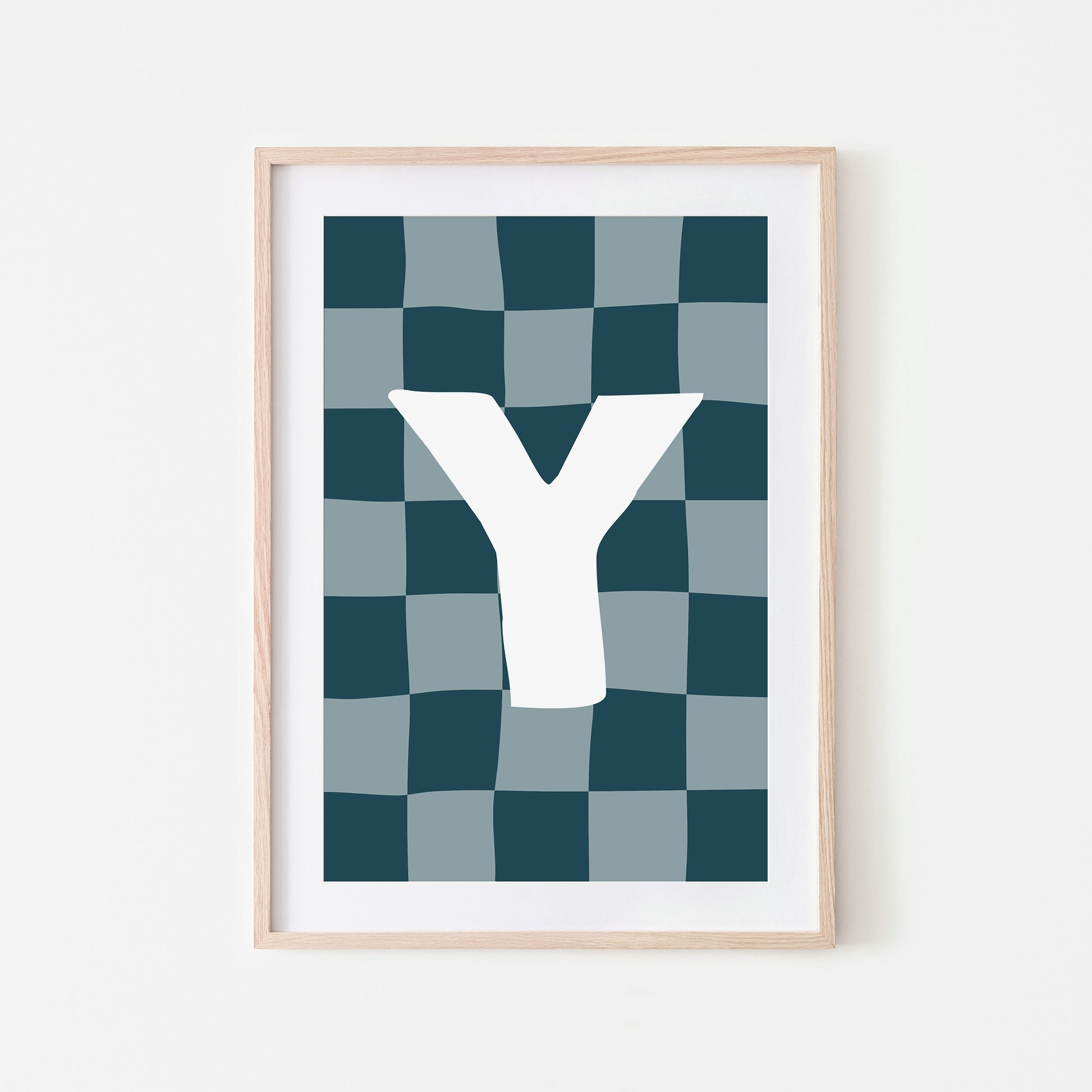 Checkered-Letters-Alphabet-Poster-Print-Letter-Y-in-Navy