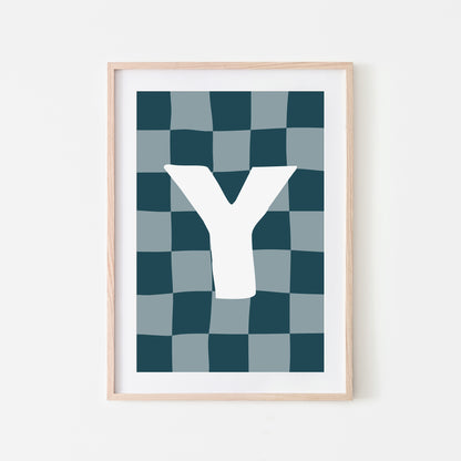 Checkered-Letters-Alphabet-Poster-Print-Letter-Y-in-Navy