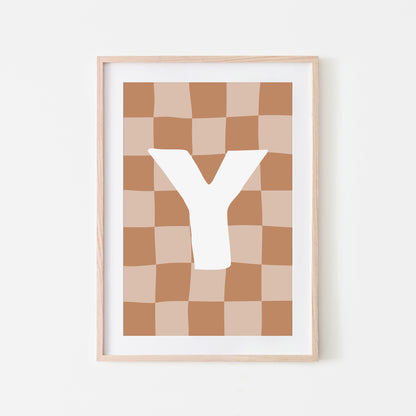 Checkered-Letters-Alphabet-Poster-Print-Letter-Y-in-Tan