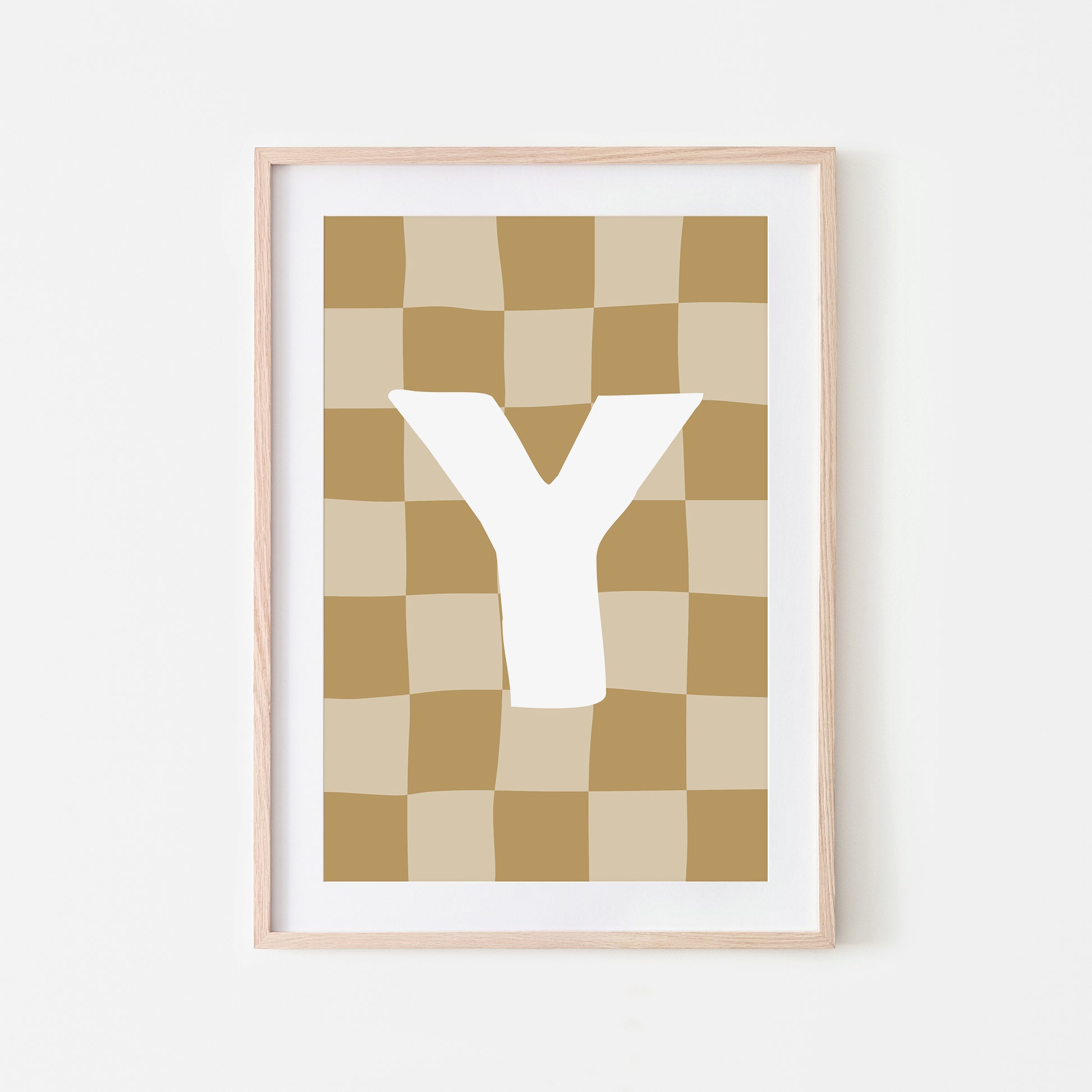 Checkered-Letters-Alphabet-Poster-Print-Letter-Y-in-Wheat