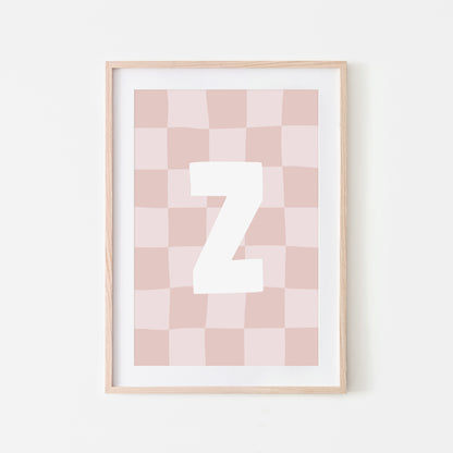 Checkered-Letters-Alphabet-Poster-Print-Letter-Z-in-Blush