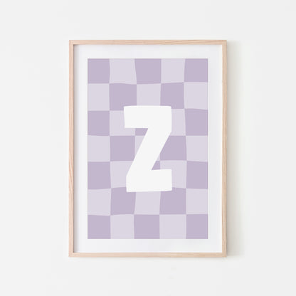 Checkered-Letters-Alphabet-Poster-Print-Letter-Z-in-Lavender