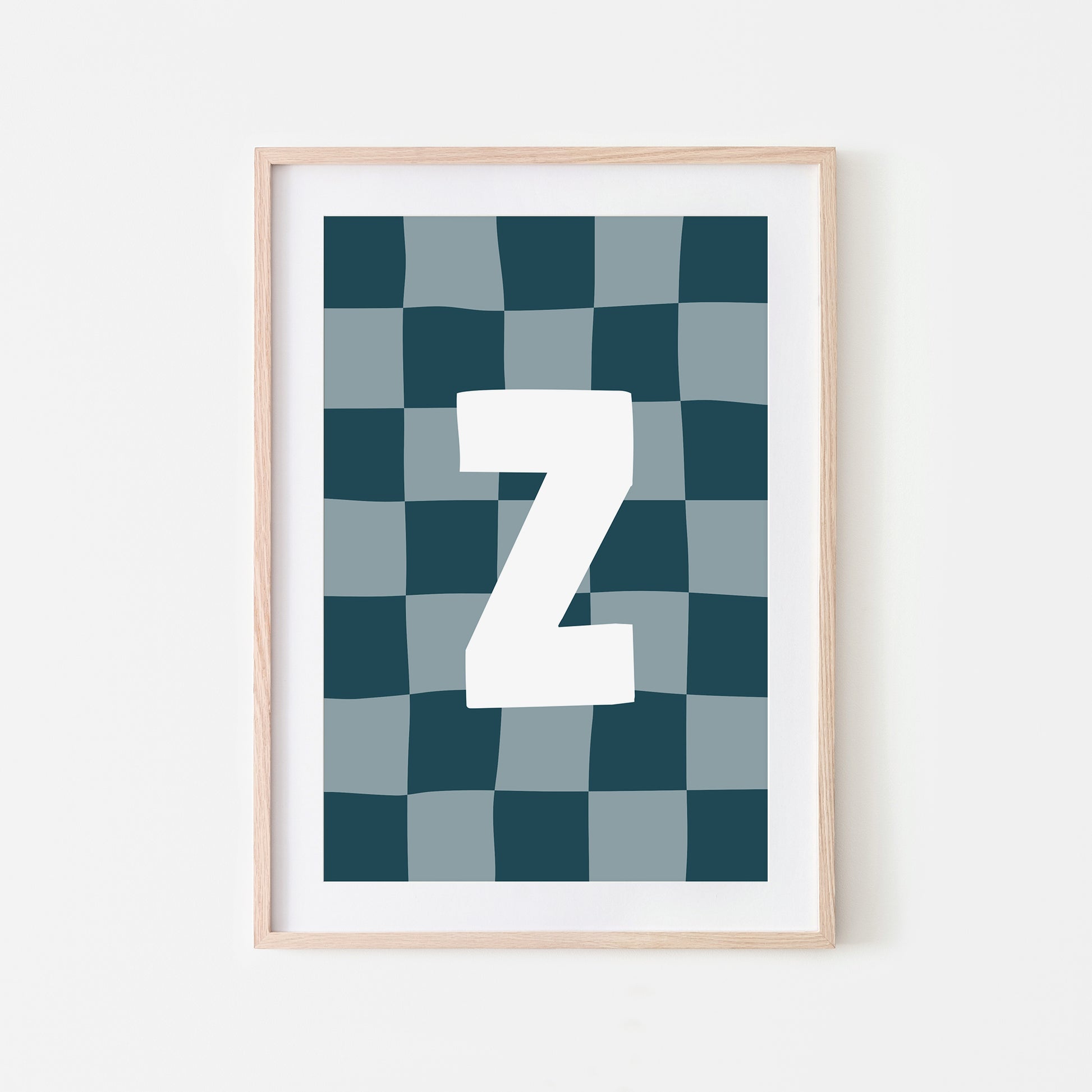 Checkered-Letters-Alphabet-Poster-Print-Letter-Z-in-Navy