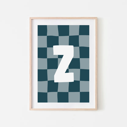 Checkered-Letters-Alphabet-Poster-Print-Letter-Z-in-Navy