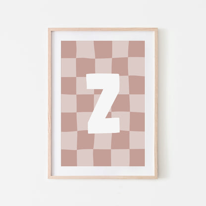 Checkered-Letters-Alphabet-Poster-Print-Letter-Z-in-Rose