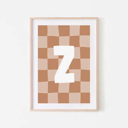 Checkered-Letters-Alphabet-Poster-Print-Letter-Z-in-Tan