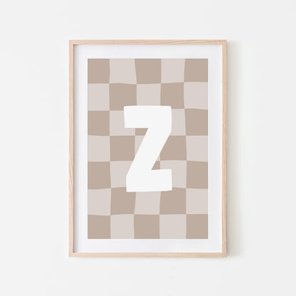 Checkered-Letters-Alphabet-Poster-Print-Letter-Z-in-Truffle