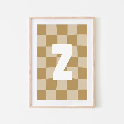 Checkered-Letters-Alphabet-Poster-Print-Letter-Z-in-Wheat