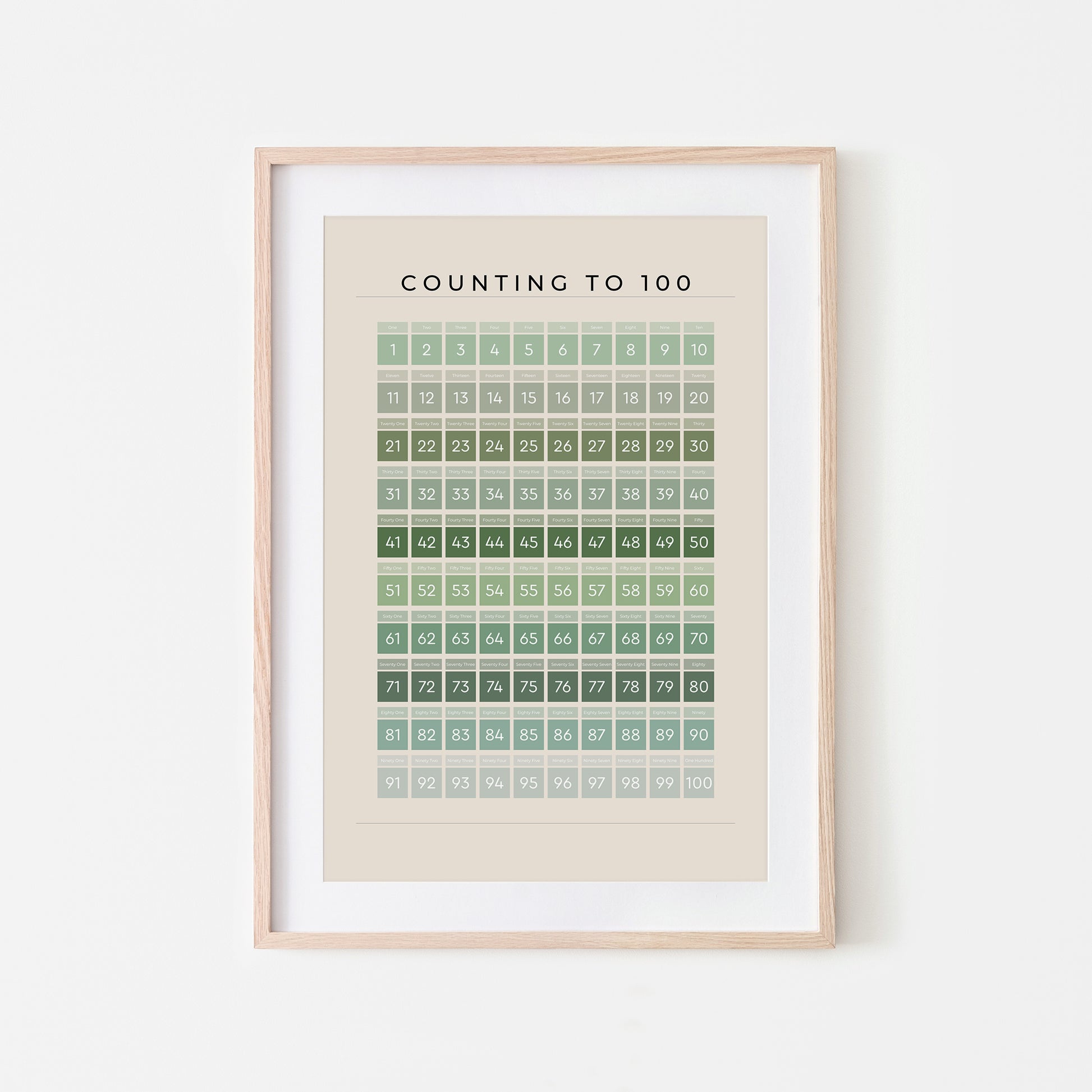 Counting-to-100-Math-Wall-Art-in-Evergreen-on-Sand-Website-Main-Image