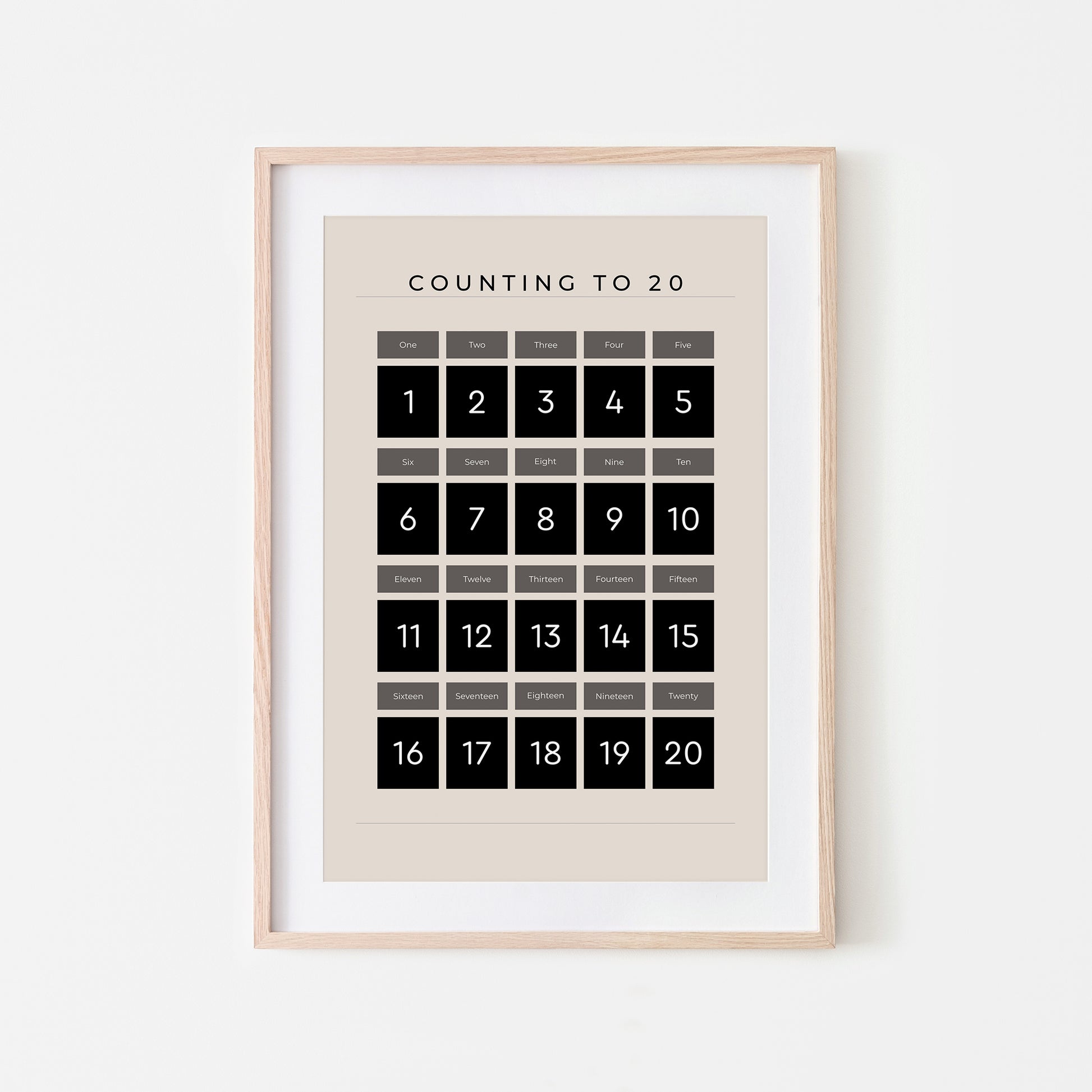 Counting-to-20-Maths-Wall-Art-Print-Website-Main-Image-Black-on-Sand