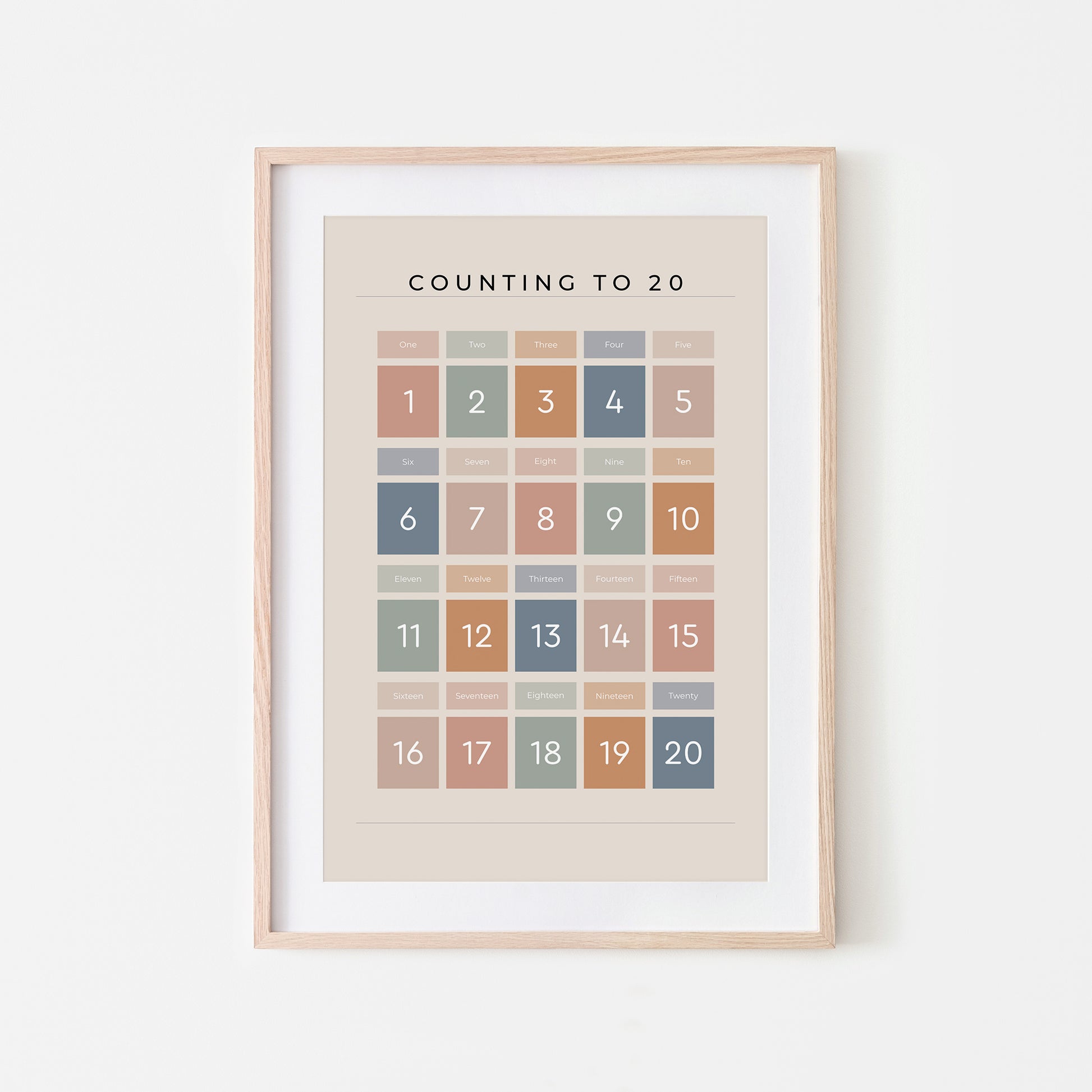 Counting-to-20-Maths-Wall-Art-Print-Website-Main-Image-Earthy-on-Sand