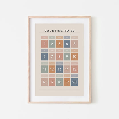 Counting-to-20-Maths-Wall-Art-Print-Website-Main-Image-Earthy-on-Sand