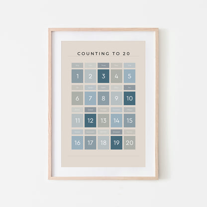 Counting-to-20-Maths-Wall-Art-Print-Website-Main-Image-Ocean-on-Sand