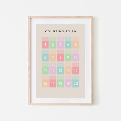 Counting-to-20-Maths-Wall-Art-Print-Website-Main-Image-Pastel-on-Sand