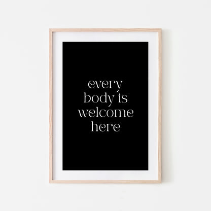 Every-Body-is-Welcome-Here-Quote-Wall-Art-in-Black-Website-Main-Image