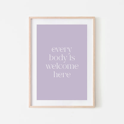 Every-Body-is-Welcome-Here-Quote-Wall-Art-in-Lavender-Website-Main-Image