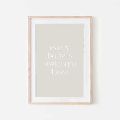Every-Body-is-Welcome-Here-Quote-Wall-Art-in-Linen-Website-Main-Image
