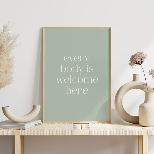 Every-Body-is-Welcome-Here-Quote-Wall-Art-in-Mist-Main-Image