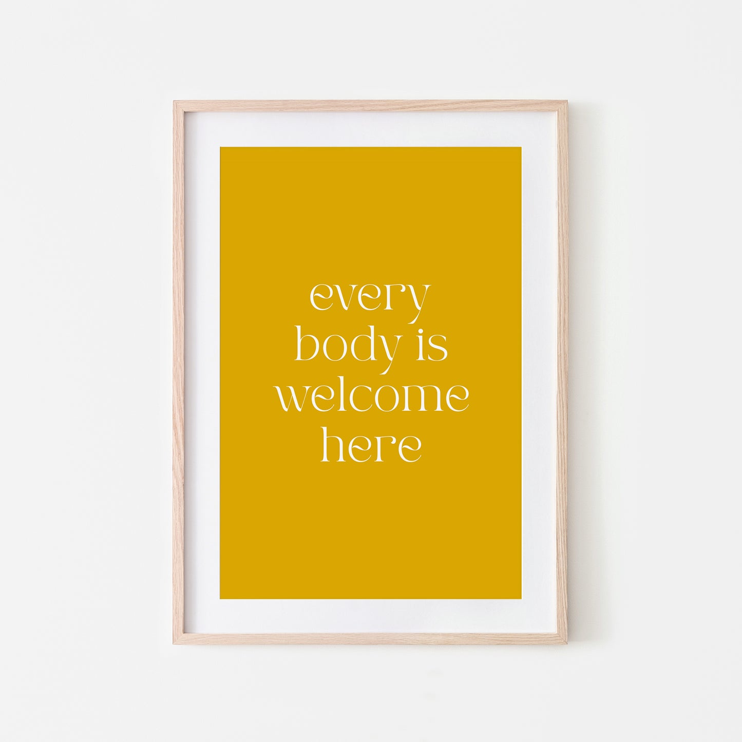 Every-Body-is-Welcome-Here-Quote-Wall-Art-in-Mustard-Website-Main-Image